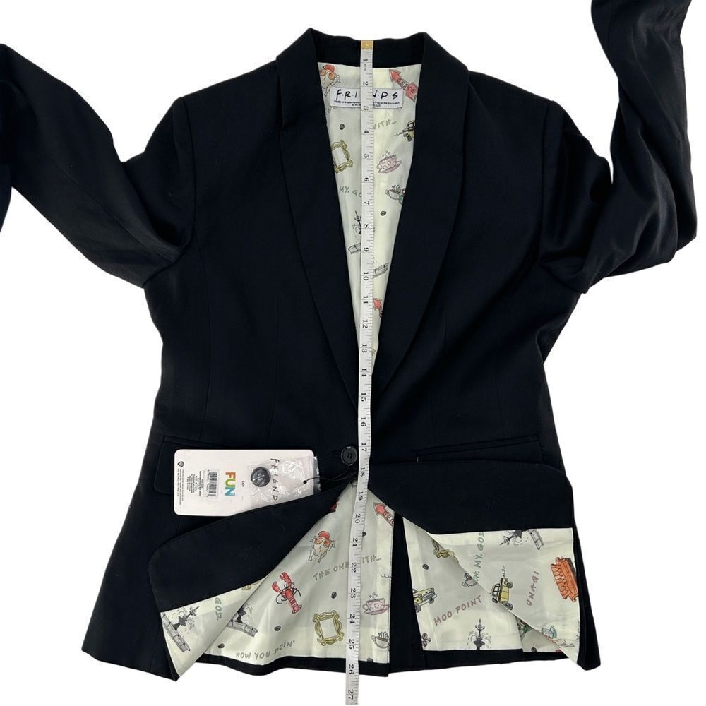 FRIENDS FUN Single Button Black Blazer NWT Size 4 - Picture 13 of 16